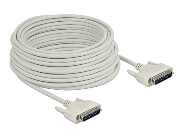 Delock - Seriell kabel - DB-25 (hann) til DB-25 (hann) - 20 m - tommelskruer - beige