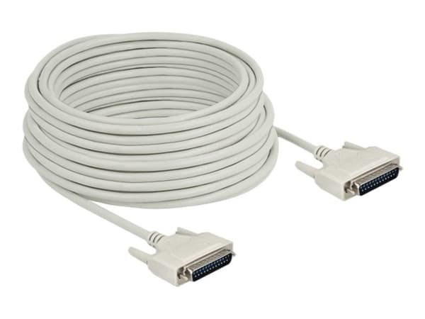 Delock - Seriell kabel - DB-25 (hann) til DB-25 (hann) - 20 m - tommelskruer - beige