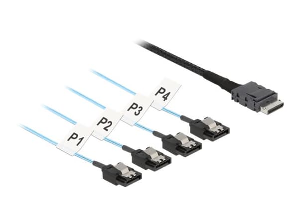 Delock OCuLink - SAS intern kabel - SAS 12Gbit/s - OCuLink (SFF-8611) (han) til SATA (han) - 50 cm
