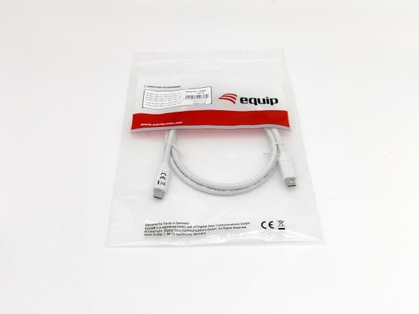 Equip 128361, 1 m, USB C, USB C, USB 3.2 Gen 1 (3.1 Gen 1), 5000 Mbit/s, Hvid