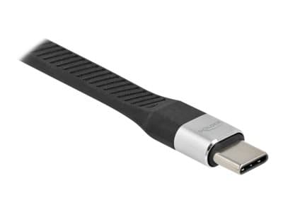 Delock - Audioadapter - 24 pin USB-C (hann) til 4-polsminijakk (hunn) - 10 cm - flat - svart