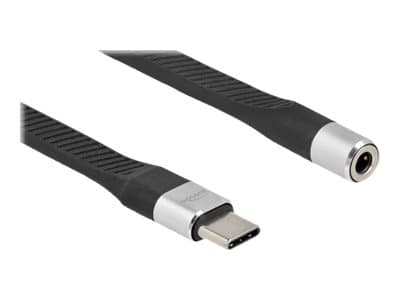 Delock - Audioadapter - 24 pin USB-C (hann) til 4-polsminijakk (hunn) - 10 cm - flat - svart