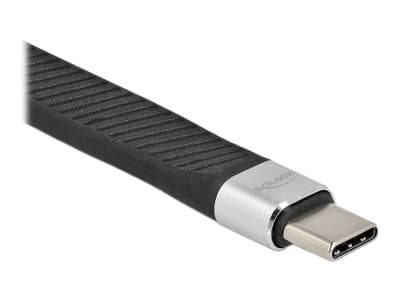 Delock - USB-kabel - 24 pin USB-C (hann) til 24 pin USB-C (hann) - USB 3.2 Gen 2 - 20 V - 5 A - 13 cm - flat - svart