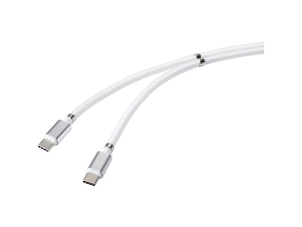 Renkforce TO-6899481, 1 m, USB C, USB C, USB 2.0, 480 Mbit/s, Valkoinen