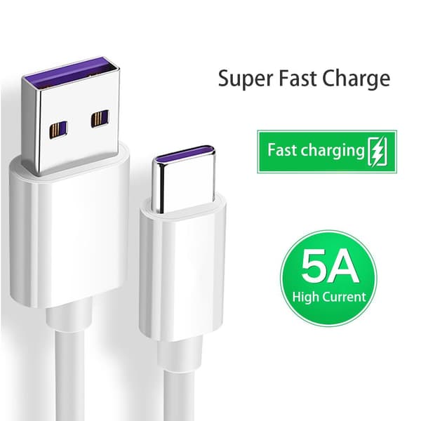5A Fast Charge Cable USB-C Type-C Kabel White
