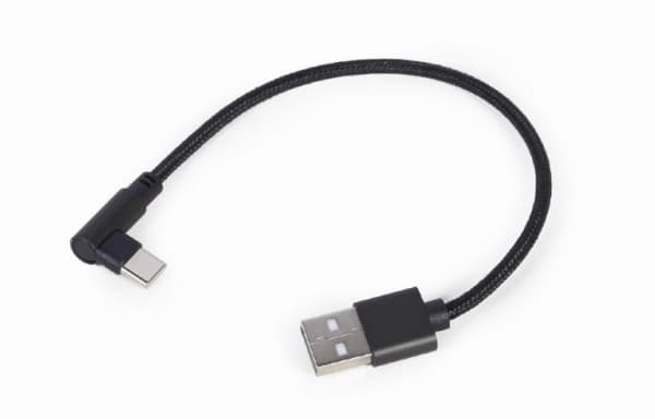 Cablexpert - USB-kabel - 24 pin USB-C (hane) vinklad till USB (hane) - USB 2.0 - 2.1 A - 20 cm - svart