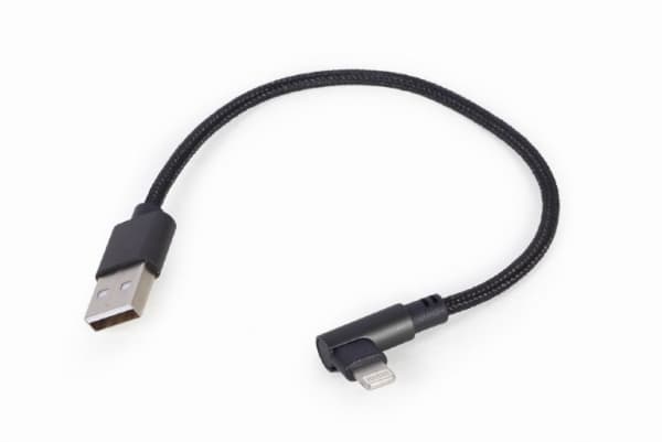 Cablexpert - Lightning-adapter - USB hane till Lightning hane vinklad - 20 cm - svart