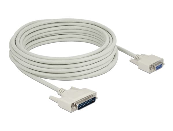 Delock - Seriell kabel - DB-25 (hann) skrubar til DB-9 (hunn) skrubar - 10 m - tommelskruer - beige