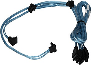Supermicro - SATA/SAS-kabel - SATA (hunn) rett til SATA (hunn) rettvinklet - rund - for P/N: CSE-113TQ-700CB, CSE-113TQ-700UB, CSE-826TQ-R800UB, CSE-