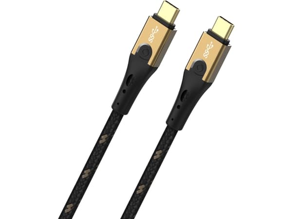OEHLBACH USB Primus CC, 2 m, USB C, USB C, USB4 Gen 2x2, 20000 Mbit/s, musta, kultainen