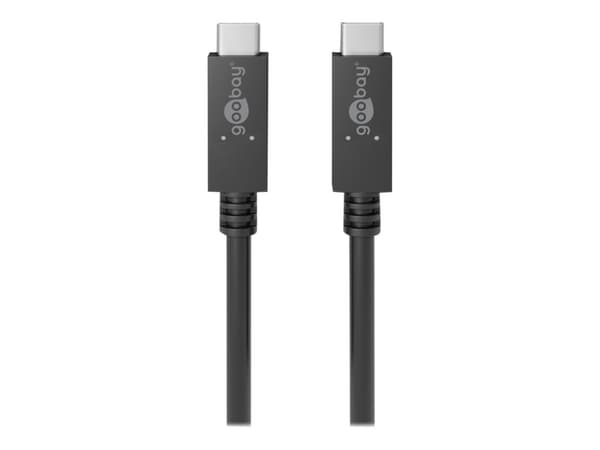 goobay - USB-kaapeli - USB-C (han) til USB-C (han) - USB 3.2 Gen 1 - 20 V - 5 A - 1 m - USB Power Delivery (100 W) - lajittelu