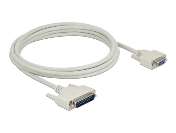 Delock - Seriell kabel - DB-25 (hane) till DB-9 (hane) - 3 m - tumskruvar - beige