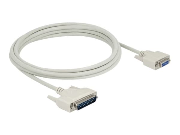 Delock - Seriell kabel - DB-25 (hane) till DB-9 (hane) - 3 m - tumskruvar - beige
