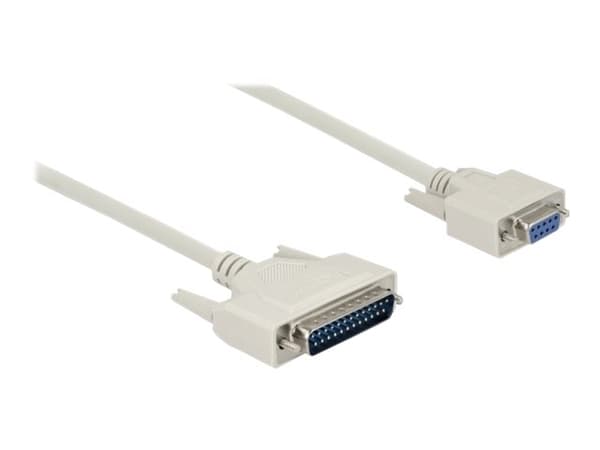 Delock - Seriell kabel - DB-25 (hann) til DB-9 (hunn) - 2 m - tommelskruer - beige