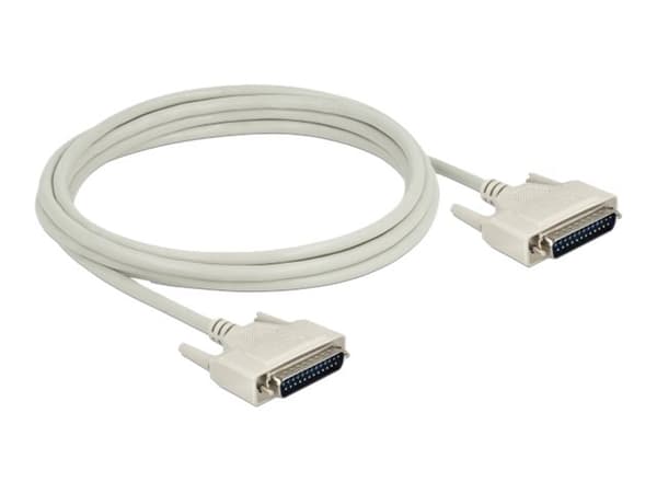 Delock - Seriell kabel - DB-25 (hann) til DB-25 (hann) - 3 m - tommelskruer - beige