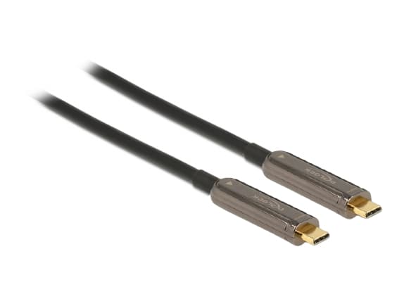 Delock - USB-kabel - 24 pin USB-C (hane) till 24 pin USB-C (hane) - USB 3.2 Gen 1 / DisplayPort 1.2 - 20 m - Active Optical Cable (AOC), 4K60Hz (3840