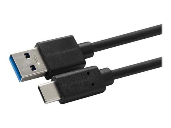 MicroConnect - USB-kabel - 24 pin USB-C (hane) till USB typ A (hane) - USB 3.2 Gen 2 - 3 A - 1.5 m - USB Power Delivery (60W) - svart