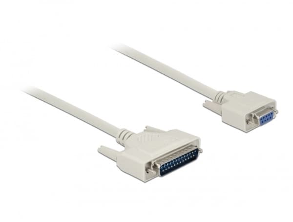 Delock - Seriell kabel - DB-25 (hann) til DB-9 (hunn) - 1 m - tommelskruer - beige