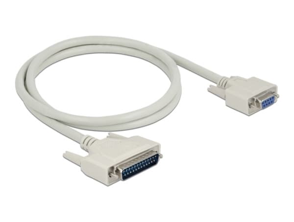 Delock - Seriell kabel - DB-25 (hann) til DB-9 (hunn) - 1 m - tommelskruer - beige