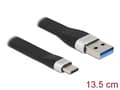 Miniatyrbild 3 av 5: Delock - USB-adapter - USB typ A (hane) till 24 pin USB-C (hane) - USB 3.1 Gen 2 - 3 A - 13.5 cm - platt - svart