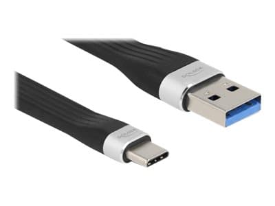 Delock - USB-adapter - USB typ A (hane) till 24 pin USB-C (hane) - USB 3.1 Gen 2 - 3 A - 13.5 cm - platt - svart