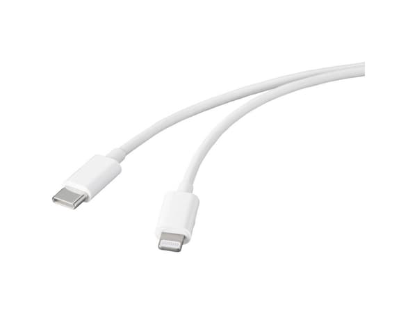 Basetech USB-kabel USB 2.0 USB-C™ stik, Apple Lightning-stik 1.00 m Hvid BT-2347613