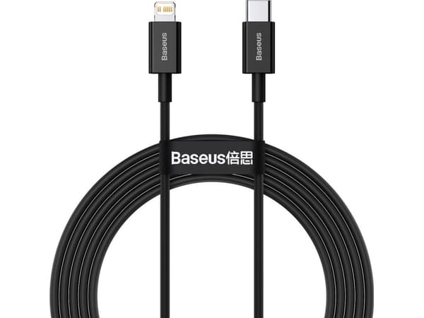 Baseus Kabel USB-C do Lightning Superior Series, 20W, PD, 2m (czarny), 2 m, USB A, USB C/Lightning, Röd