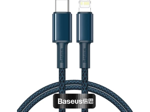 Baseus CATLGD-A03, 2 m, Lightning, USB C, Hankjønn, Hankjønn, Blå