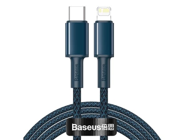 Baseus CATLGD-A03, 2 m, Lightning, USB C, Hankjønn, Hankjønn, Blå