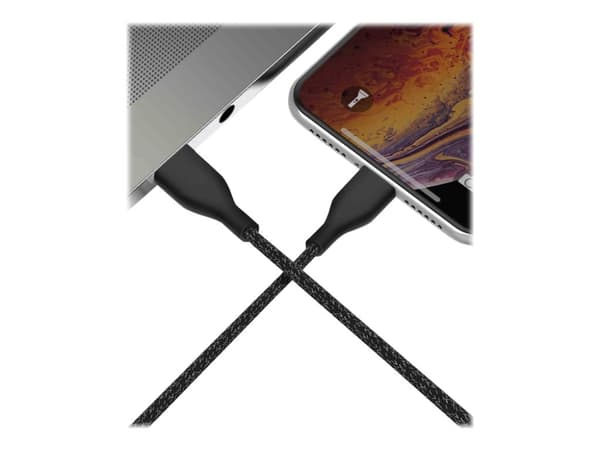 X-Shield - Lightning-kabel - 24 pin USB-C hane till Lightning hane - 2 m - svart
