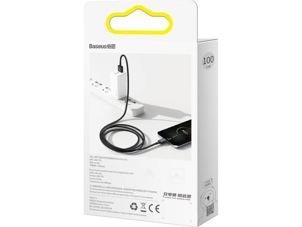 Baseus CAMYS-01, Sort, USB A, Micro-USB B, 1 m, Hanstik, Hanstik