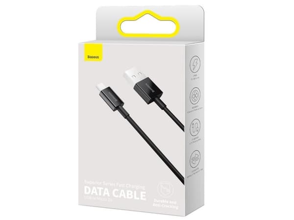 Baseus Superior, 2 m, USB A, Micro-USB A, USB 2.0, 0,48 Gbit/s, Vit