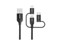Miniatyrbild 4 av 5: Choetech IP0030, 1,2 m, Mini-USB B, USB C/Micro-USB B/Lightning, Svart
