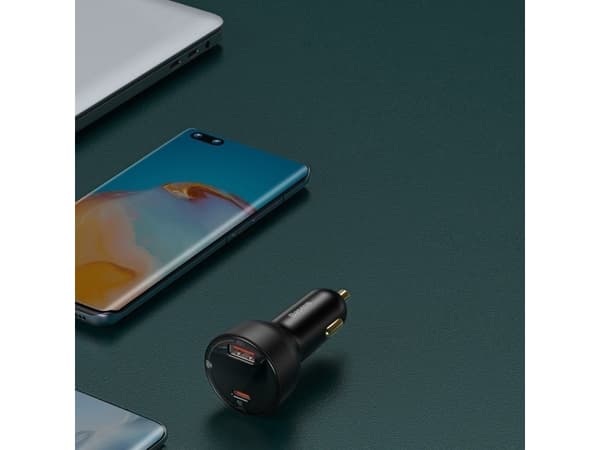 Baseus Baseus Superme charger fast car USB/USB Type C 100W PPS Quick Charge Power Delivery + USB Type C cable 100W (20V/5A) 1m black (TZCCZX-01)
