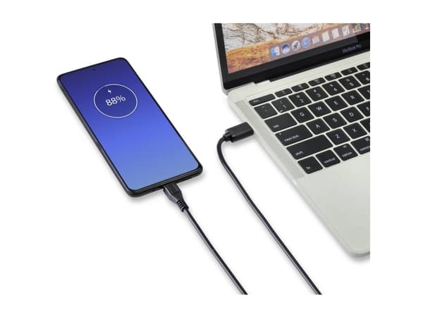 Renkforce RF-4716836, 2 m, USB A, Micro-USB B, USB 2.0, 0,48 Gbit/s, Sort