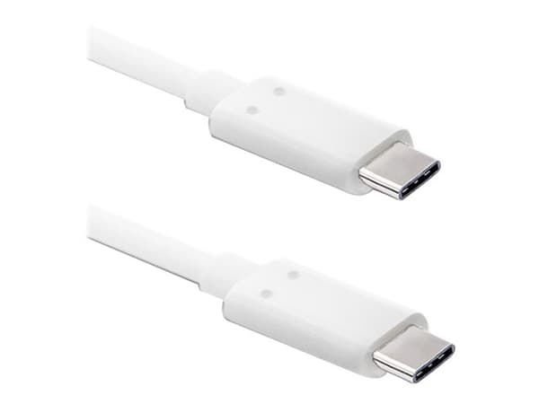 Qoltec - USB-kabel - 24 pin USB-C (hann) til 24 pin USB-C (hann) - USB 3.1 - 1 m - hvit