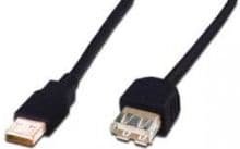 ASSMANN Electronic AK-300201-050-S, 5 m, USB A, USB A, USB 2.0, Hane/Hona, Svart