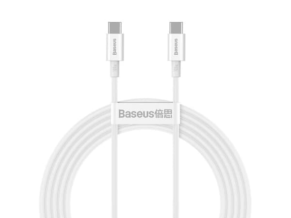 Baseus Superior, 1 m, USB C, USB C, USB 2.0, 0,48 Gbit/s, Hvit
