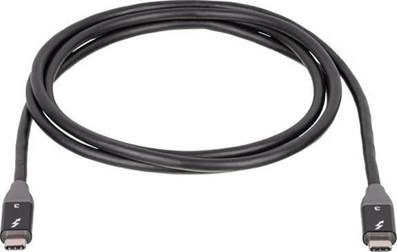 Akyga AK-USB-34 - Thunderbolt kabel - 24 pin USB-C (han) til 24 pin USB-C (han) - Thunderbolt 3 - 20 V - 5 A - 1,5 m - aktiv - sort