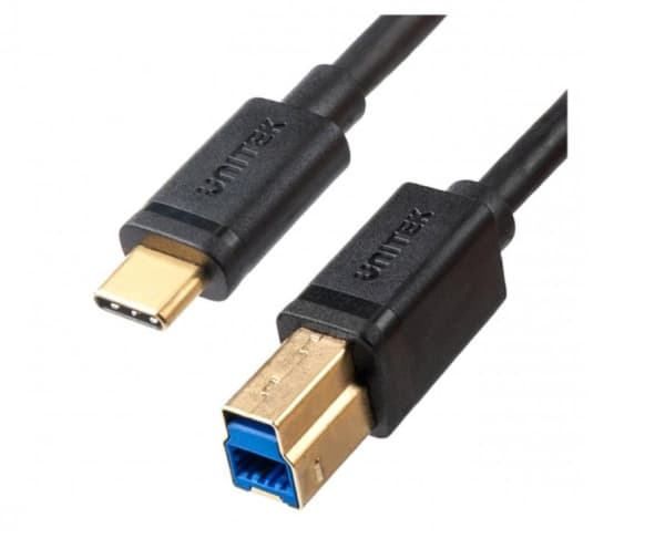Unitek - USB-kabel - 24 pin USB-C (hane) till USB Type B (hane) - USB 3.0 - 2 m - svart