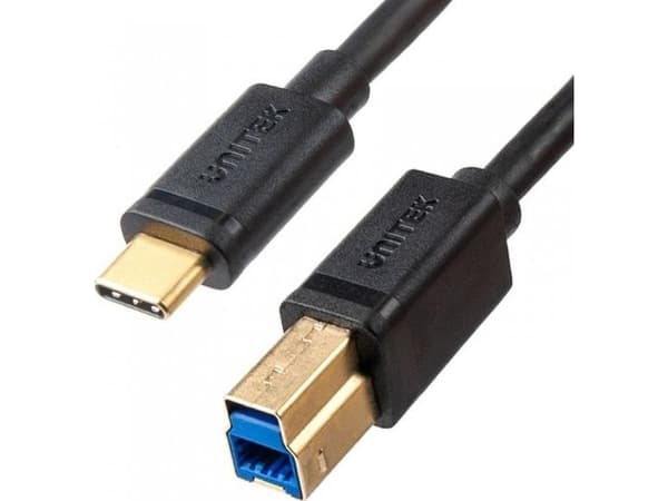 Unitek - USB-kabel - 24 pin USB-C (hane) till USB Type B (hane) - USB 3.0 - 2 m - svart