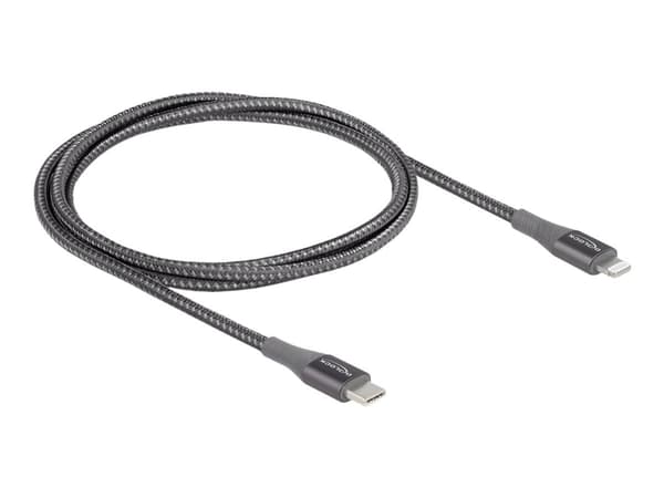 DeLOCK 86631, 1 m, Lightning, USB A, Uros, Uros, Harmaa