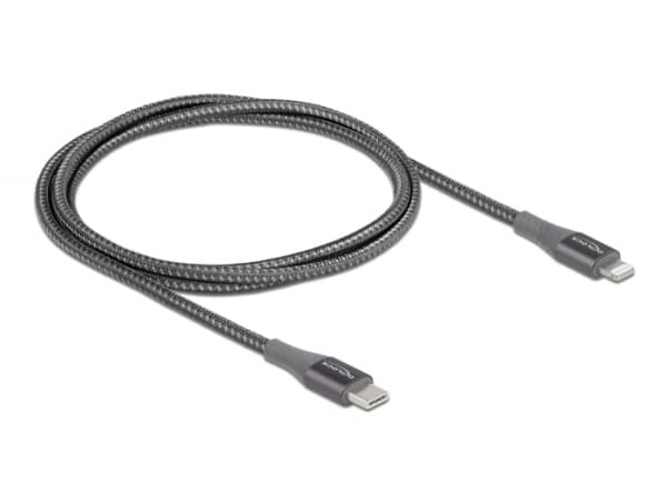 DeLOCK 86631, 1 m, Lightning, USB A, Uros, Uros, Harmaa