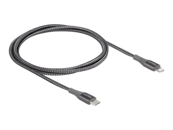 DeLOCK 86631, 1 m, Lightning, USB A, Uros, Uros, Harmaa