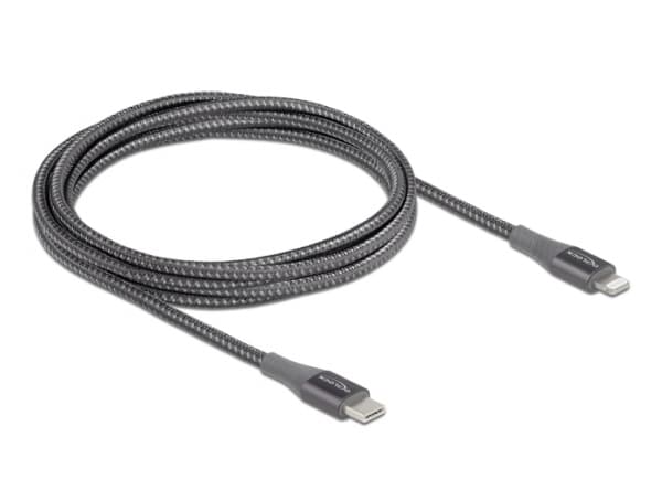 Delock - Lightning-kabel - 24 pin USB-C hann til Lightning hann - 2 m - grå