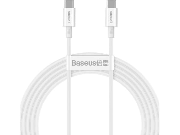 Baseus USB-C - USB-C USB-kabel 2 m Hvit (BSU2861WHT)