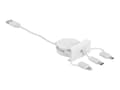 Miniatyrbild 2 av 5: Delock Easy - Lightning-kabel - USB hane till mikro-USB typ B, Lightning, 24 pin USB-C hane - 50 cm - vit, RAL 9003 - indragbar, platt