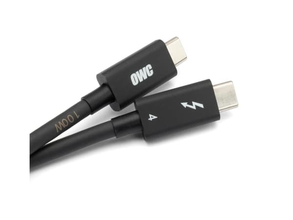 OWC - Thunderbolt-kabel - 24 pin USB-C (hann) til 24 pin USB-C (hann) - USB 3.2 Gen 2 / USB4 / Thunderbolt 3 / Thunderbolt 4 - 20 V - 5 A - 1 m - 4K-