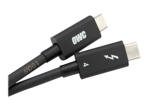 OWC - Thunderbolt-kabel - 24 pin USB-C (hann) til 24 pin USB-C (hann) - USB 3.2 Gen 2 / USB4 / Thunderbolt 3 / Thunderbolt 4 - 20 V - 5 A - 1 m - 4K-