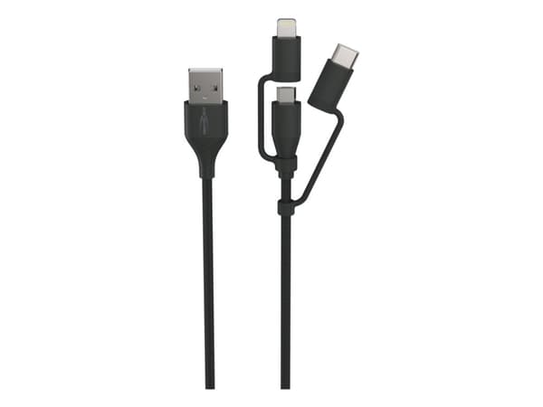 Ansmann 1700-0136, 1,2 m, USB A, Micro-USB B, 0,48 Gbit/s, Svart